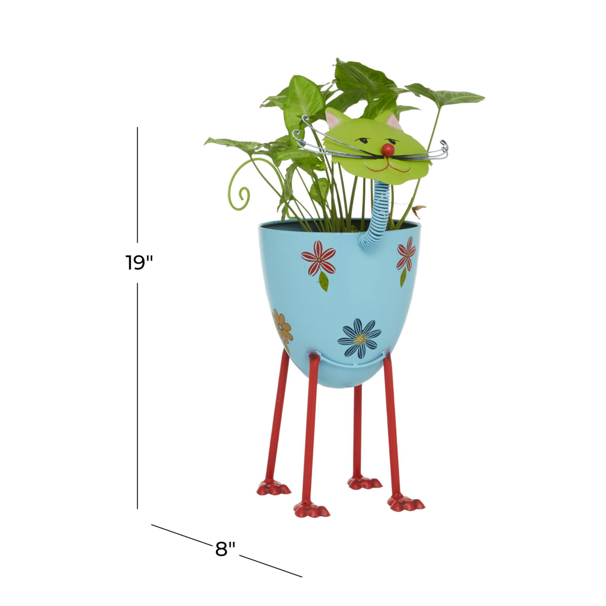 19" Blue Iron Farmhouse Cat Planter